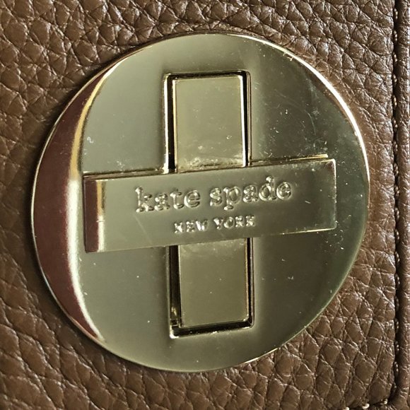 Kate Spade Brown Leather Purse w/Gold Chain Strap - Picture 4 of 13